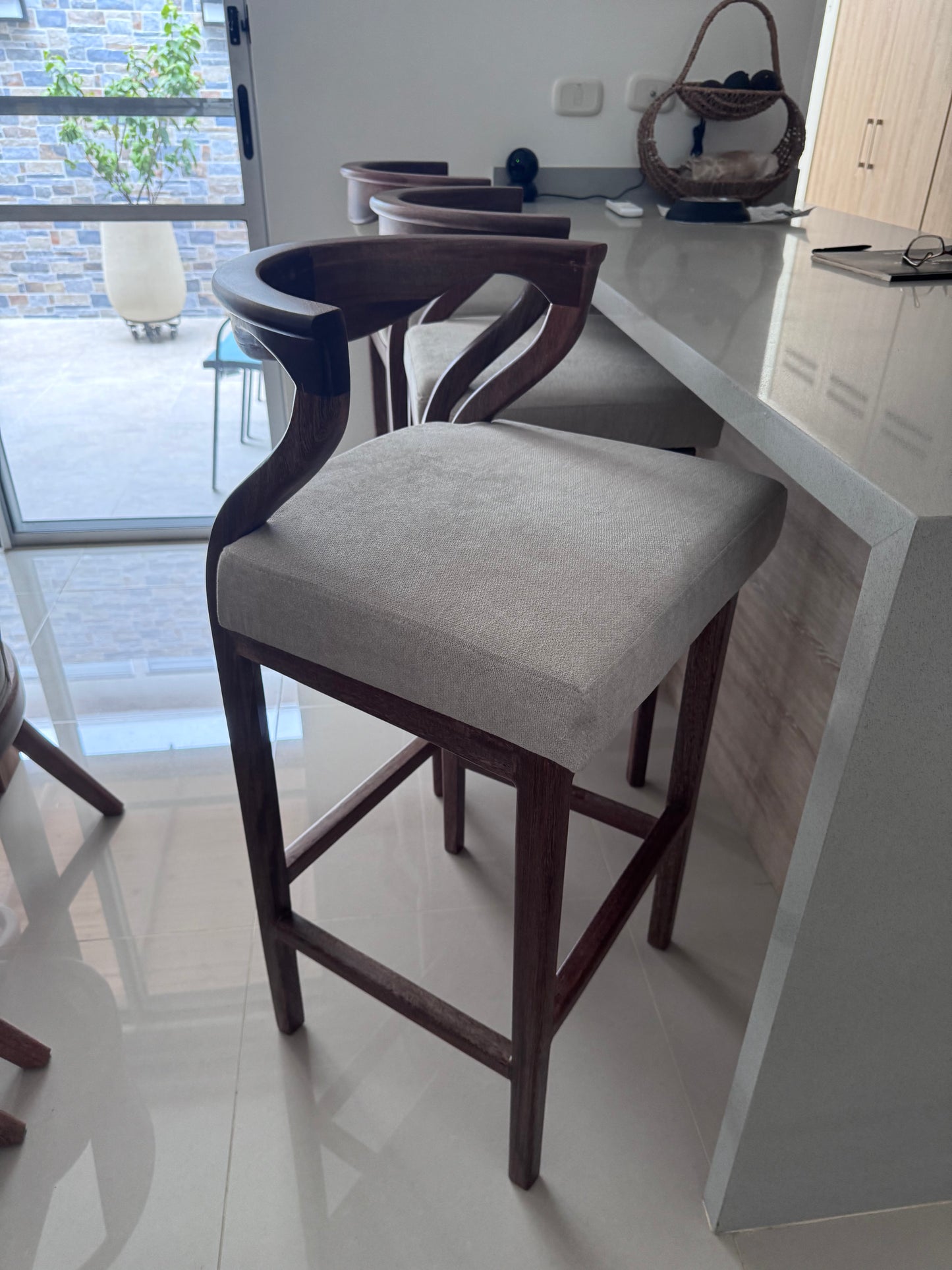 Silla de Barra Curva Flor Morado