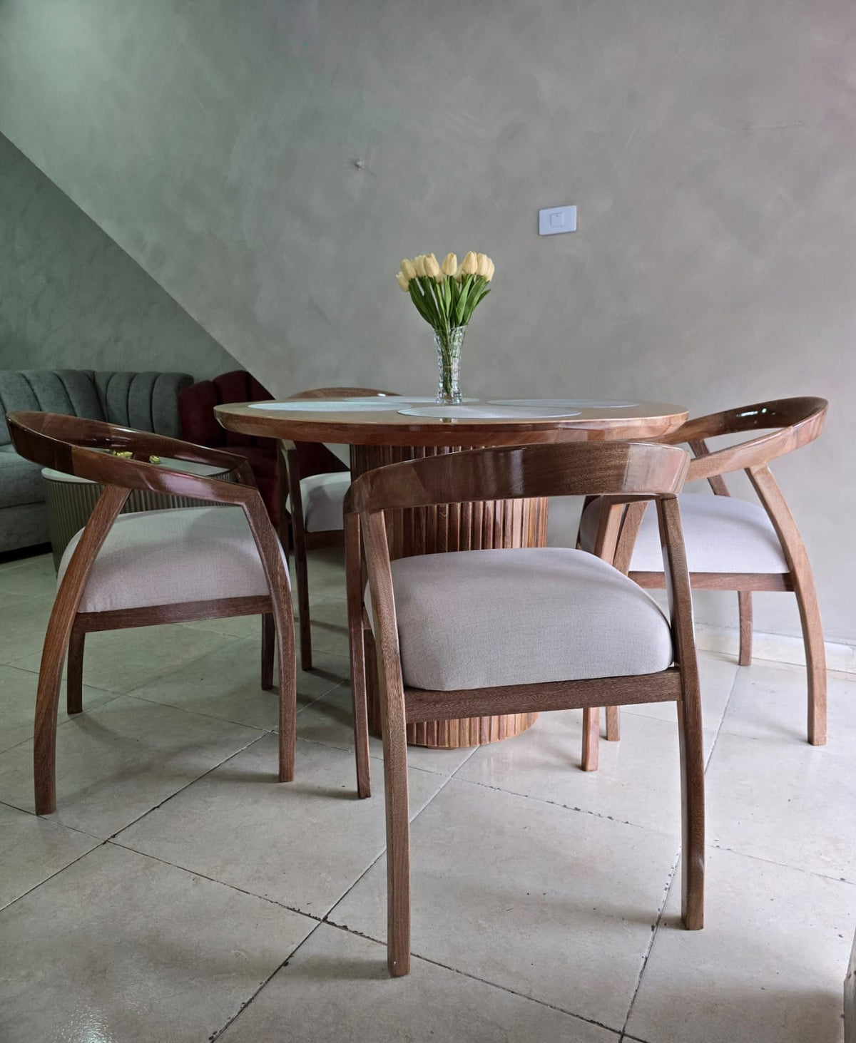 Comedor Redondo Flor Morado