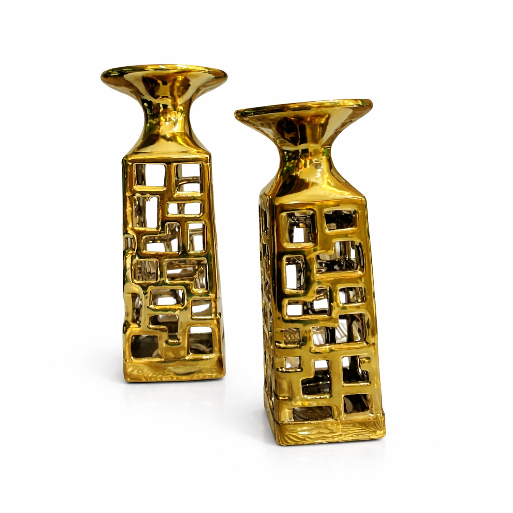 Set x2  Porta Velas Decorativas