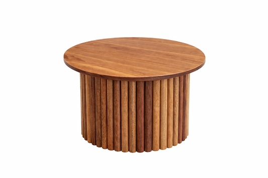 Mesa Centro Listonada Madera Flor Morado. Envió Gratis