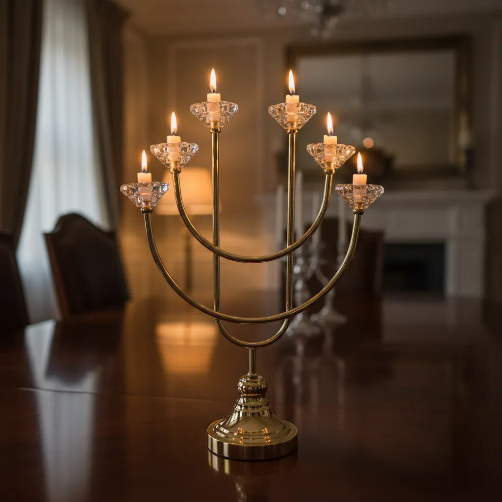 Candelabro Dorado 6 Brazos 50cmx34cm lujo