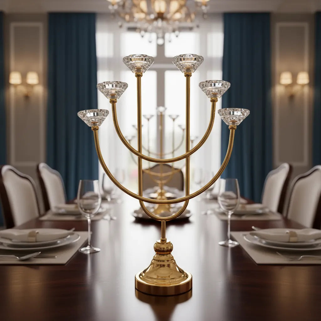 Candelabro Dorado 6 Brazos 50cmx34cm lujo