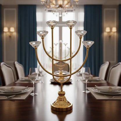 Candelabro Dorado 6 Brazos 50cmx34cm lujo