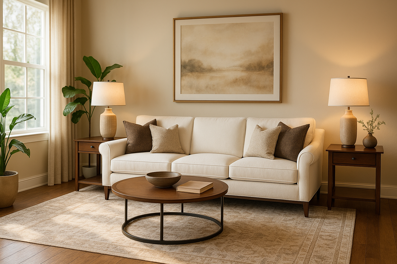 SALA HERMOSA CON SOFA BLANCO 